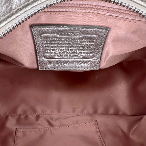 RARE Coach Ashley Leather Satchel White and Silver with Strap - Picture 9 of 9